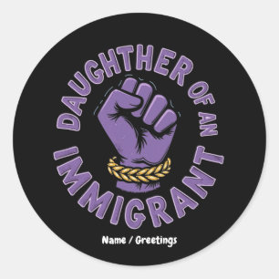 Adesivo Filha Orgulhosa de um Imigrante que Abraça o Patri
