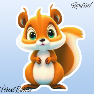 Adesivo Filhos Cachorros Esquilo Madeira Cartoon Animal