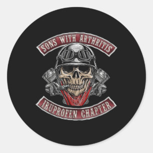 Adesivo Filhos Com Artrite Ibuprofeno Capítulo Funny Biker
