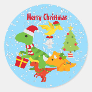 Adesivo Filhos de Dinossauros Felizes de Natal