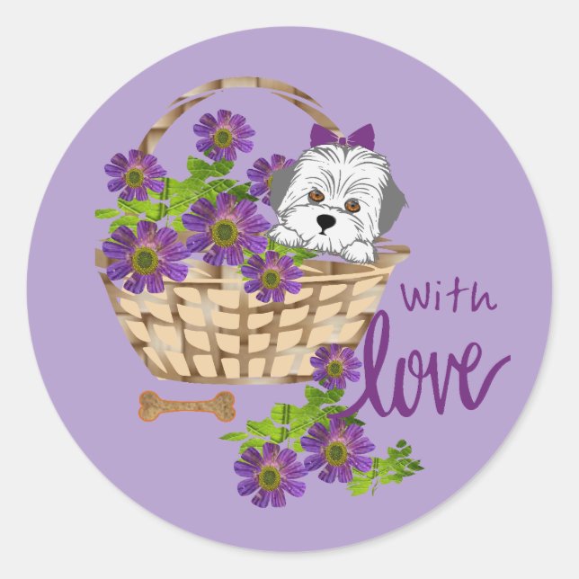 Adesivo Filhote Branco com amor (Frente)