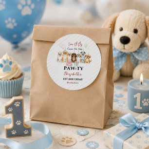 Adesivo Filhote de Cachorro Bonito Aniversário de 1 Ano