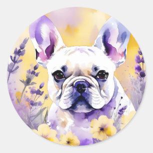 Adesivo Filhote de Cachorro com flores silvestres