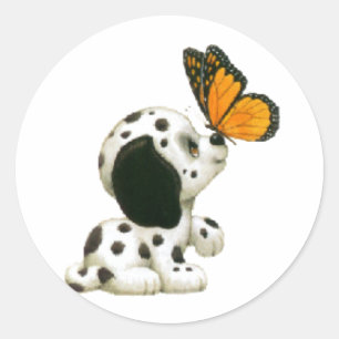Adesivo Filhote de cachorro Dalmatian com borboleta