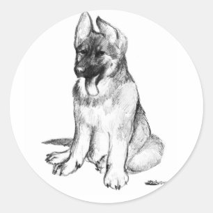 Adesivo Filhote de cachorro do german shepherd