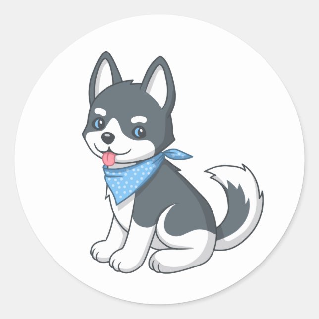 Adesivo Filhote de cachorro Husky Fofo (Frente)