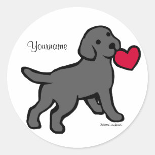 Adesivo Filhote de cachorro preto personalizado do