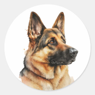 Adesivo Filhote de pastor alemão fofo Cachorro aquarela