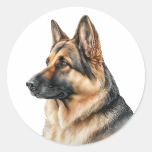 Adesivo Filhote de pastor alemão fofo Cachorro aquarela