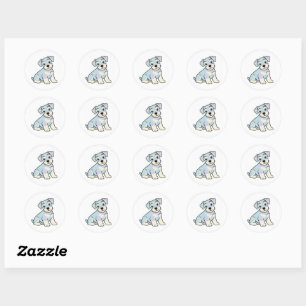 Adesivo Filhote de Schnauzer Fofo