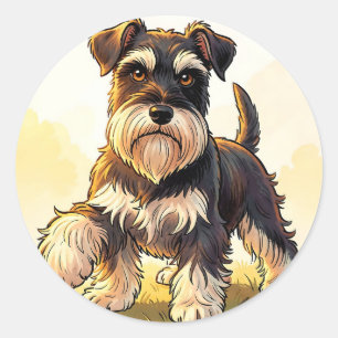 Adesivo Filhote de Schnauzer Sal e Pimenta Fofo 
