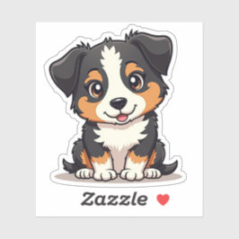 Adesivo Filhote Fofo de Australian Shepherd – Olhos Grande