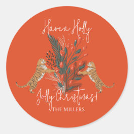 Adesivo Filiação de Natal e Tigres Holly Jolly Natal