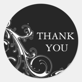 Adesivo Filigree Swirl Black w/White Obrigado