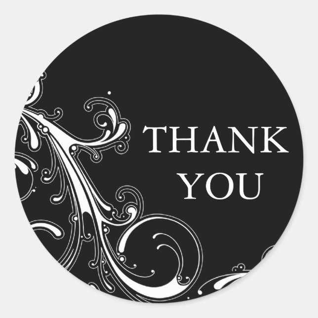 Adesivo Filigree Swirl Black w/White Obrigado (Frente)