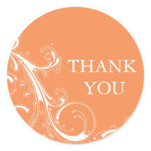 Filigree Swirl Orange Obrigado