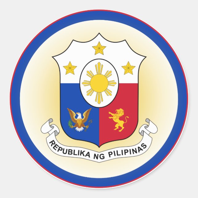 Adesivo Filipinas Casaco de Forma do Círculo de Armas (Frente)
