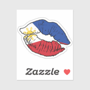 Adesivo Filipinas: Filipina Lipstick Love Flag