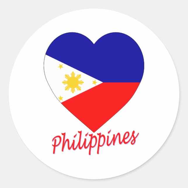 Adesivo Filipinas Flag Heart (Frente)