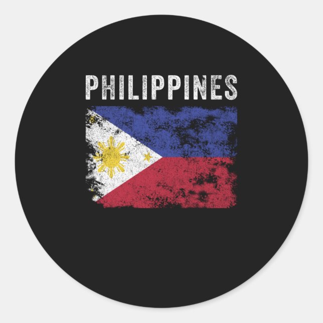 Adesivo Filipinas Flag Vintage - Filipino Flag (Frente)