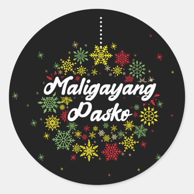 Adesivo Filipinas Natal Maligayang Pasko Snowflakes (Frente)