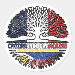 Adesivo Filipino Filipinas França, França, Árvore Bandeira