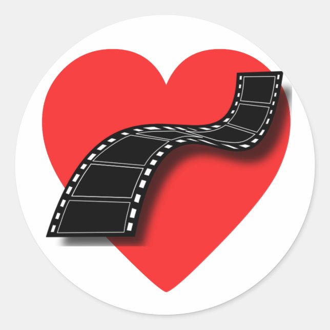 Adesivo Filme Lover com Red Heart and Film Strip (Frente)