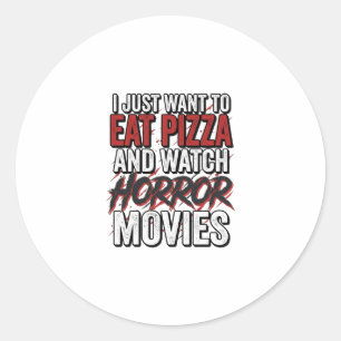 Adesivo Filmes de Terror de Pizza Tipografia Vintage de Ha