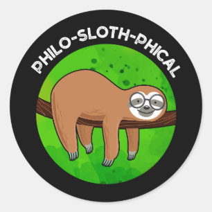Adesivo Filo-preguiçoso Funny Animal Sloth Pun Dark BG