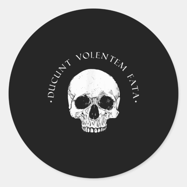 Adesivo Filosofia estática Du Volentem Fata Skull Stoicism (Frente)