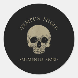 Adesivo Filosofia Stoic Tempus Fugit Memento Mori Skull S