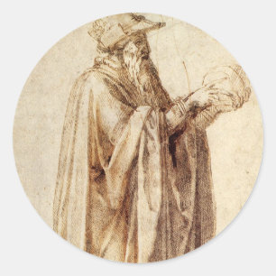 Adesivo Filósofo grego com crânio humano por Michelangelo