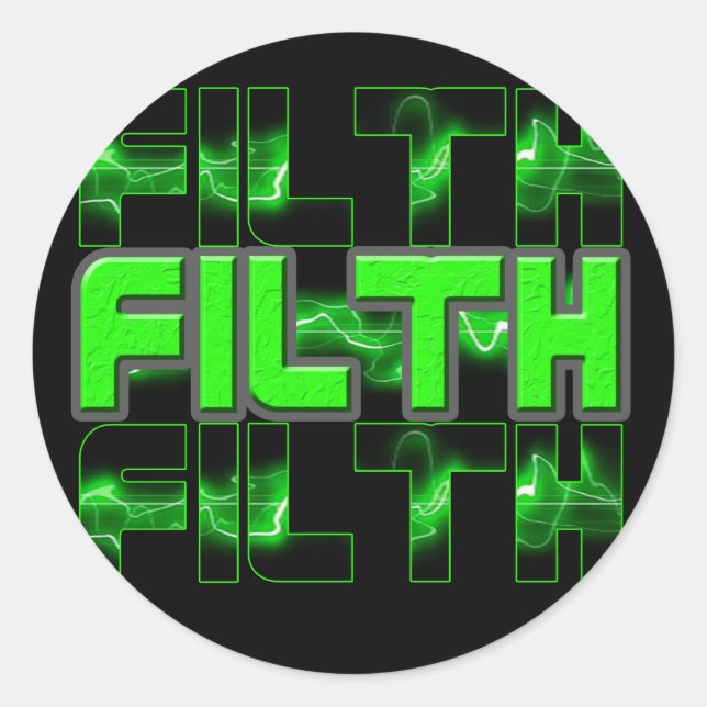Adesivo FILTH Music Dubstep Eletro Rave Bass DJ FILTH (Frente)