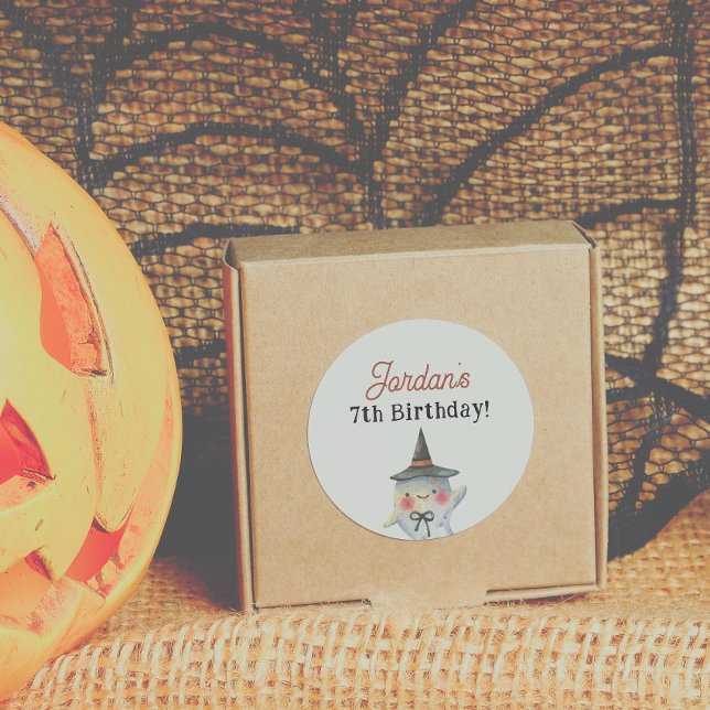 Adesivo Fim de Aniversário do Dia das Bruxas Spooktacular (Criador carregado)