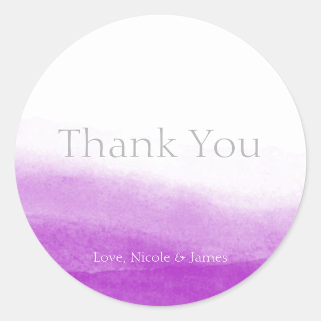 Adesivo Fim de Casamento Elegante Moderno da Fuchsia Water (Frente)