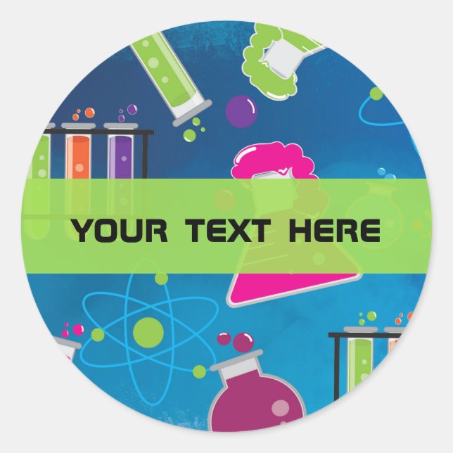 Adesivo Fim de Festa de aniversário de Ciências Loucas (Frente)