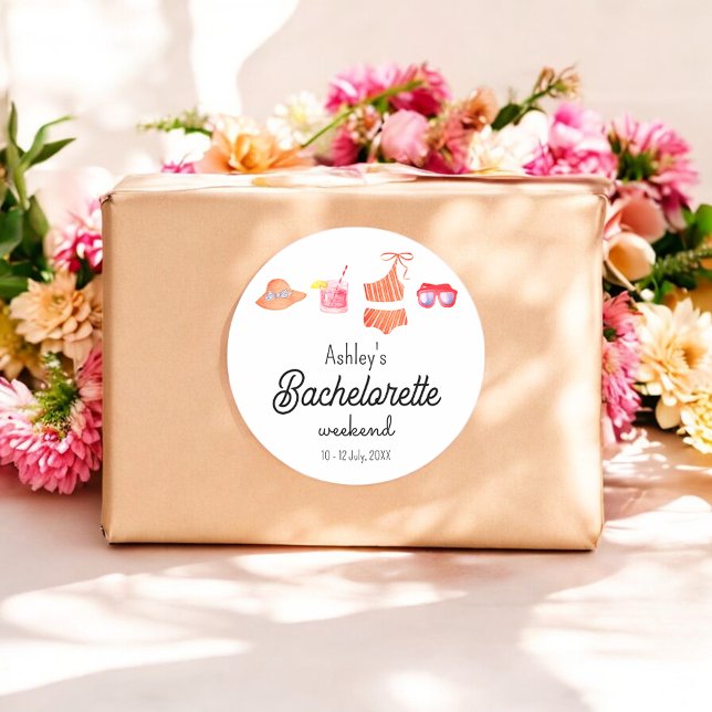 Adesivo Fim de semana Bachelorette Beach Bikini (Criador carregado)