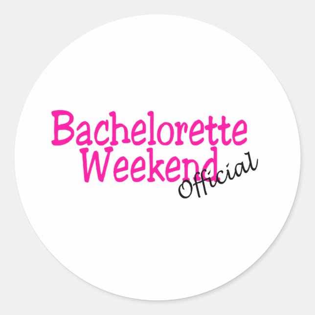 Adesivo Fim de Semana da Bachelorette (Oficial/Rosa) (Frente)
