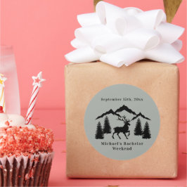 Adesivo Fim de Semana de Caça ao Veado Cinza Rústico para