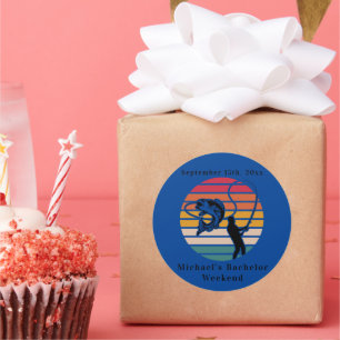 Adesivo Fim de Semana Personalizado de Pesca para Solteiro