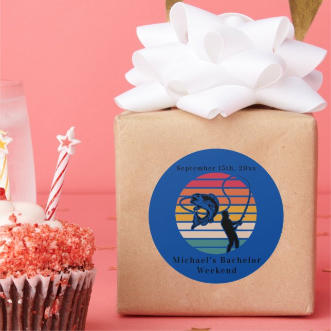 Adesivo Fim de Semana Personalizado de Pesca para Solteiro (Festa)