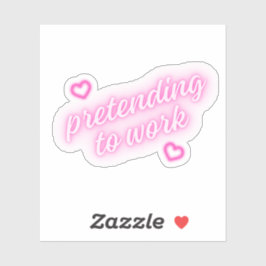 Adesivo Fim do trabalho | Corações Rosa Neon Cute Engraçad