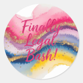 Adesivo Finalmente, 21ruas. Aniversário da Glitter de Aqua