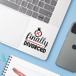 Adesivo Finalmente Divorciado Engraçado | Humor de Divórci