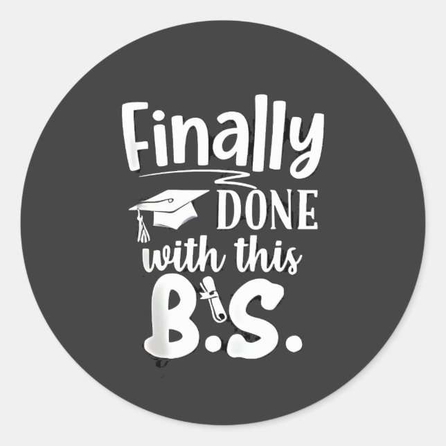 Adesivo Finalmente feito com a graduação BS Funny 2025 (Frente)