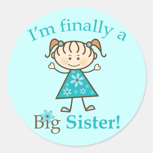 Adesivo Finalmente, sou uma "Big Sister Stick" (Frente)