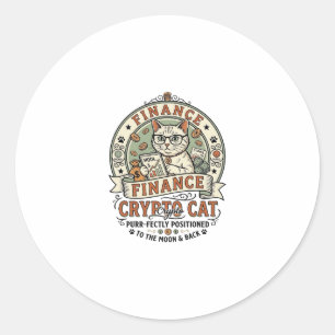 Adesivo Finanças Crypto Cat Finanças Crypto Cat Vintage Ve