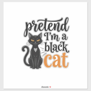 Adesivo Fingir que sou um gato preto de Halloween Camiseta