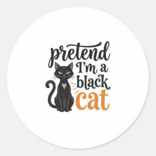 Adesivo Fingir que sou um gato preto de Halloween Camiseta