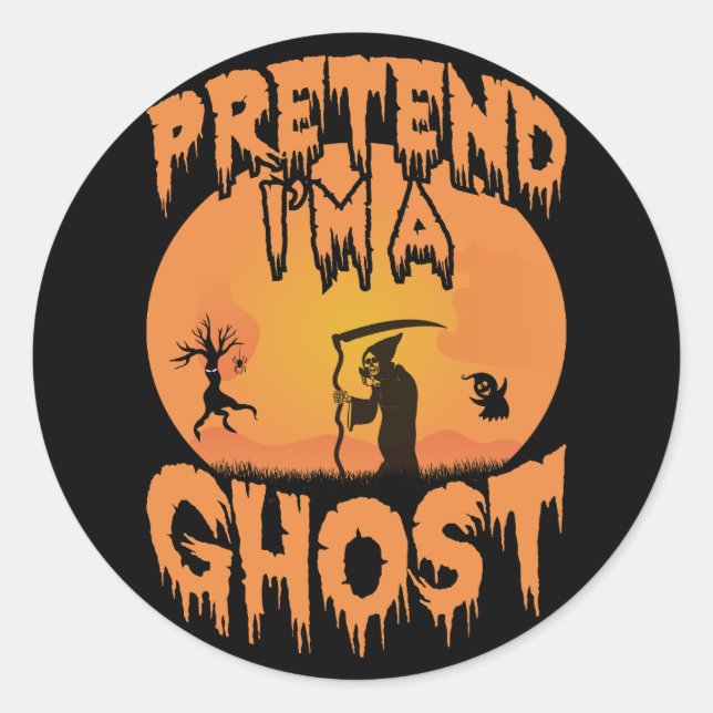 Adesivo Fingir que sou um Ghost Sticker (Frente)